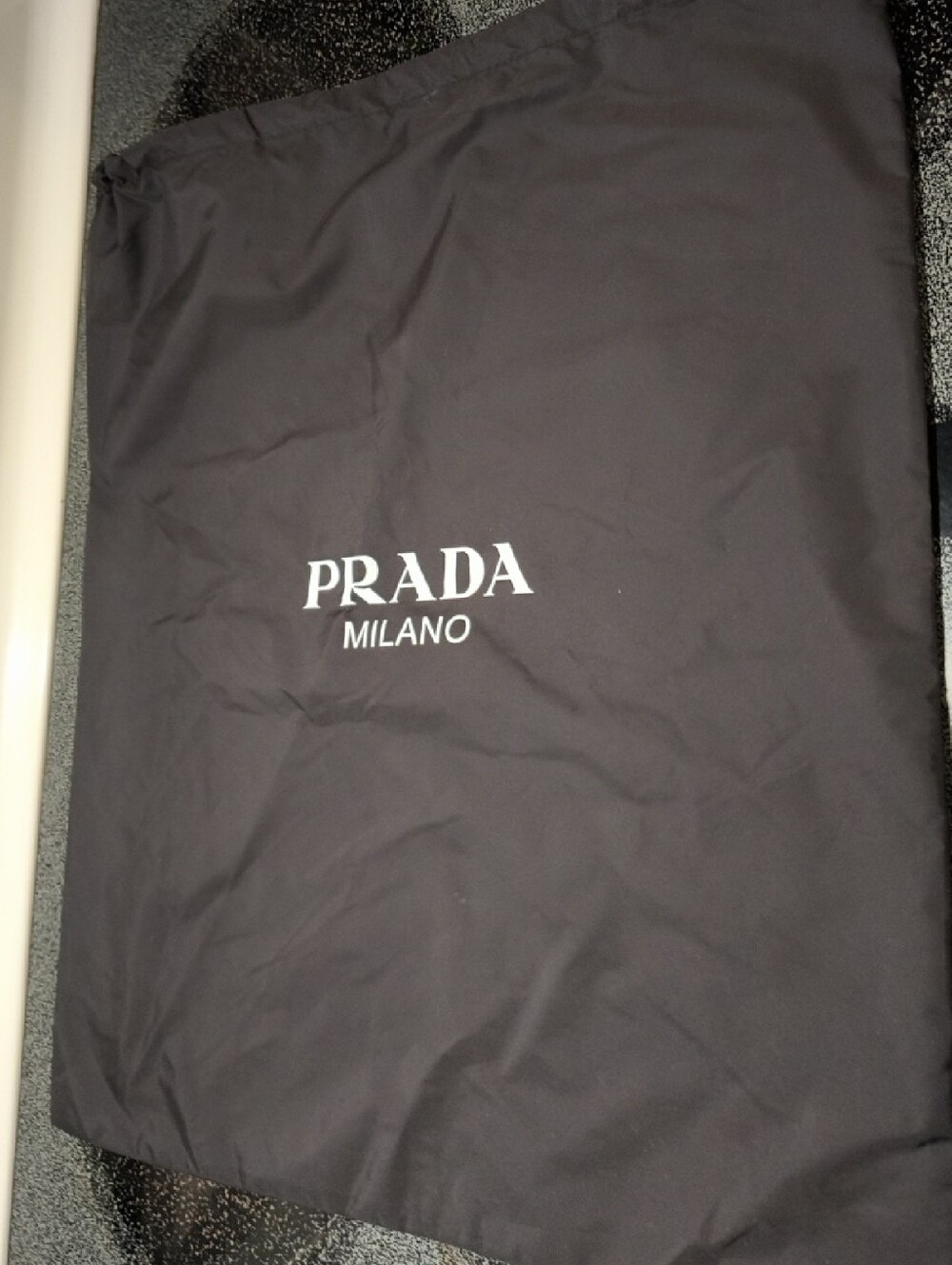 Prada Black Dust Bag with White Logo